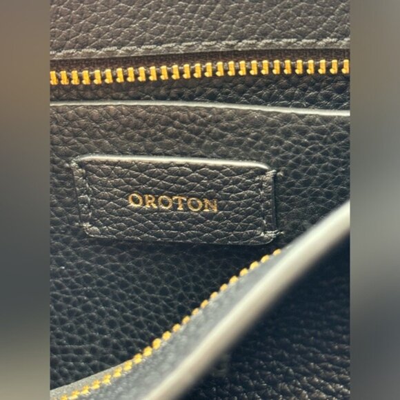 🆕 OROTON 🧿 NWOT Dylan Baguette Bag - Black Calfskin Leather - Picture 10 of 12